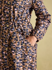 Joules Holkham Tan Leopard Waterproof Packable Raincoat With Hood - Image 3 of 8