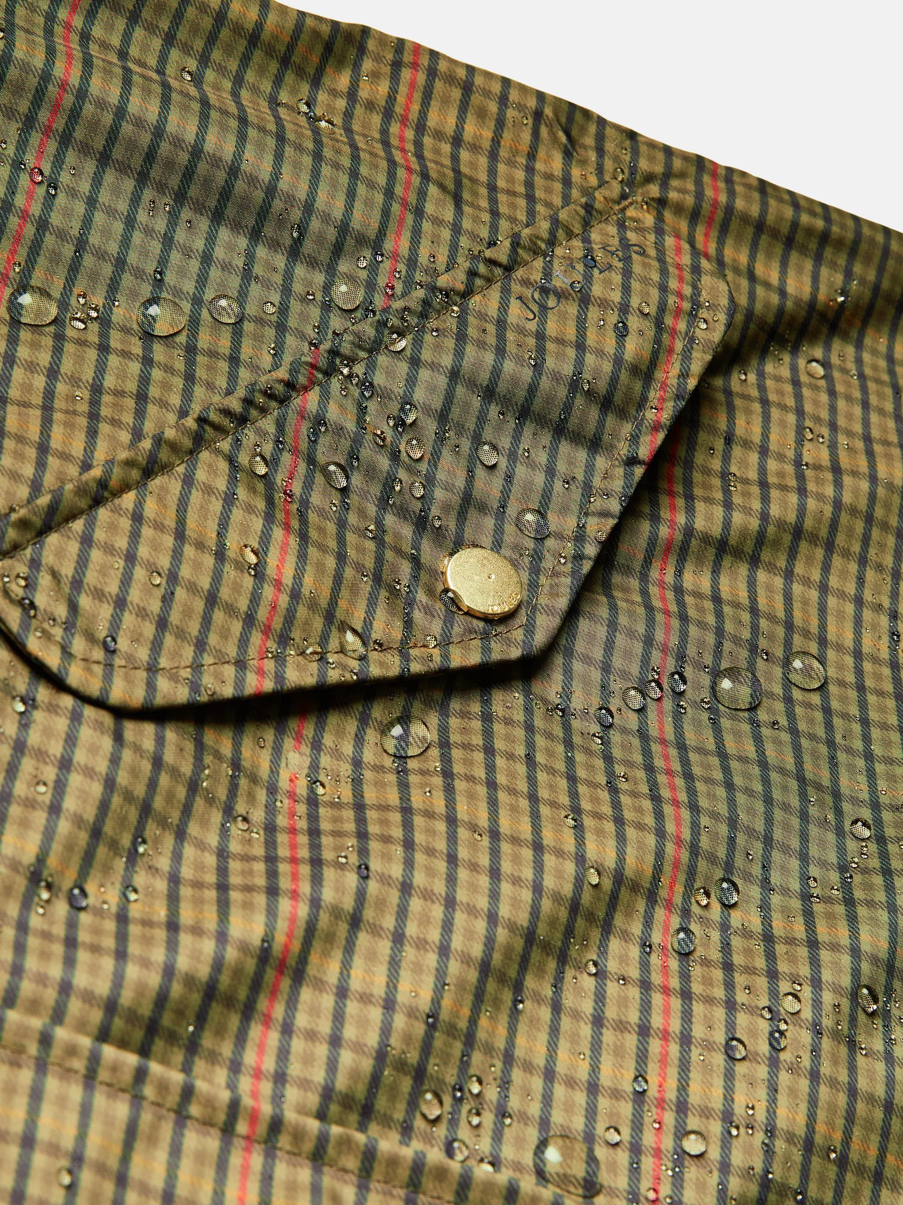 Buy Joules Holkham Khaki Green Check Waterproof Packable Raincoat With Hood from Next Egypt
