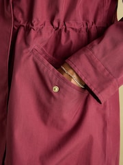 Joules Portwell Burgundy Waterproof Raincoat With Hood - Image 5 of 8