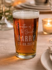 Personalised Brother of the Bride Elegant Pint Glass by PMC - Image 1 of 1