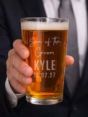 Personalised Wedding Elegant Pint Glass by PMC - Image 1 of 5