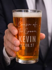 Personalised Wedding Elegant Pint Glass by PMC - Image 3 of 5