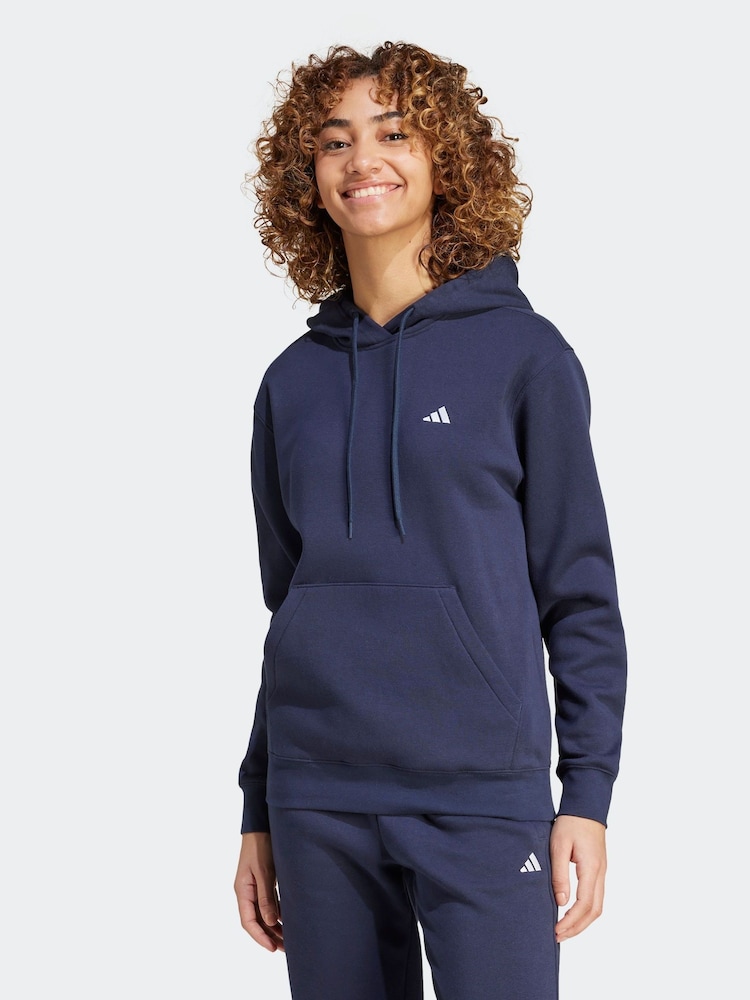adidas Blue Small Logo Hoodie - Image 1 of 7