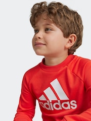 adidas Red Sportswear Essentials Logo French Terry Jogger Set - Image 3 of 8
