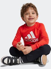 adidas Red Sportswear Essentials Logo French Terry Jogger Set - Image 5 of 8