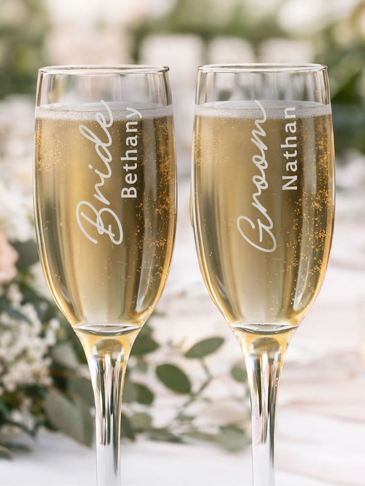 Personalised Groom Elegant Flute Glass by PMC - Image 4 of 4 Personalised Groom Elegant Flute Glass by PMC - Image 4 of 4