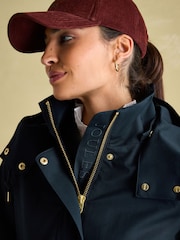 Joules Harpsden Navy Blue Waterproof Long Raincoat with Hood - Image 6 of 10