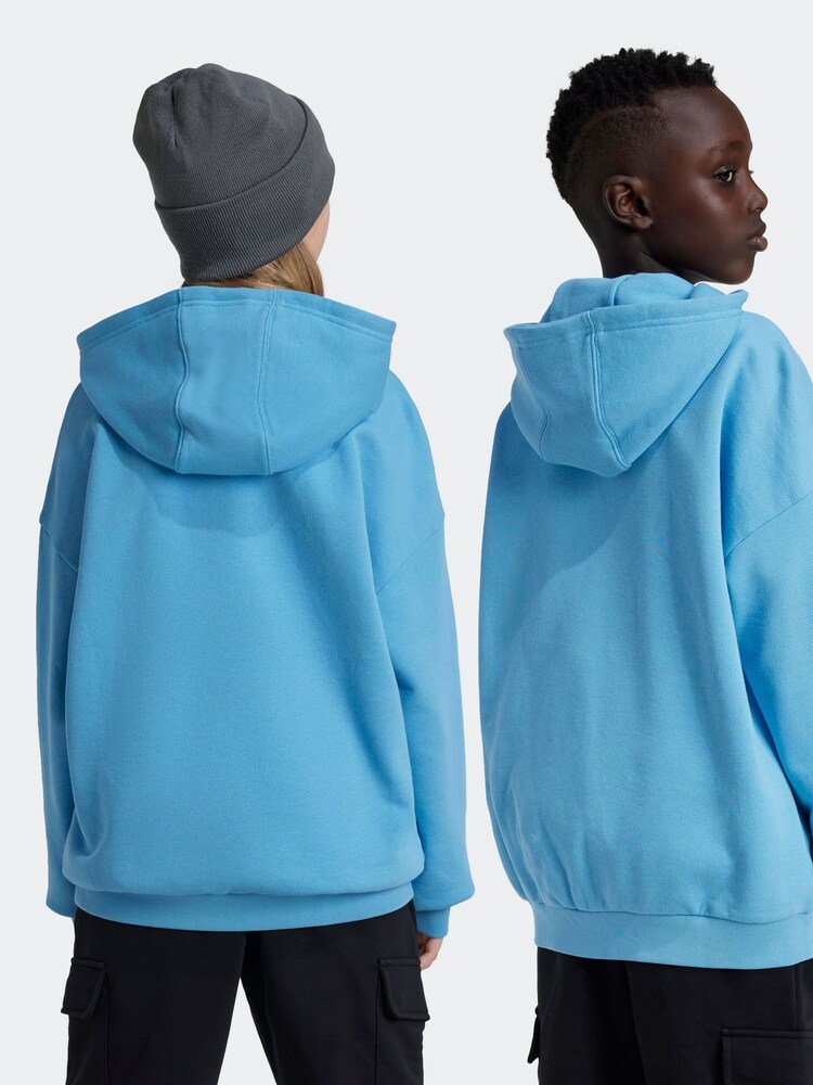 adidas Blue Kids Originals 100% Cotton Hoodie - Image 2 of 6