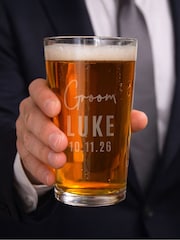 Personalised Groom Elegant Pint Glass by PMC - Image 2 of 3