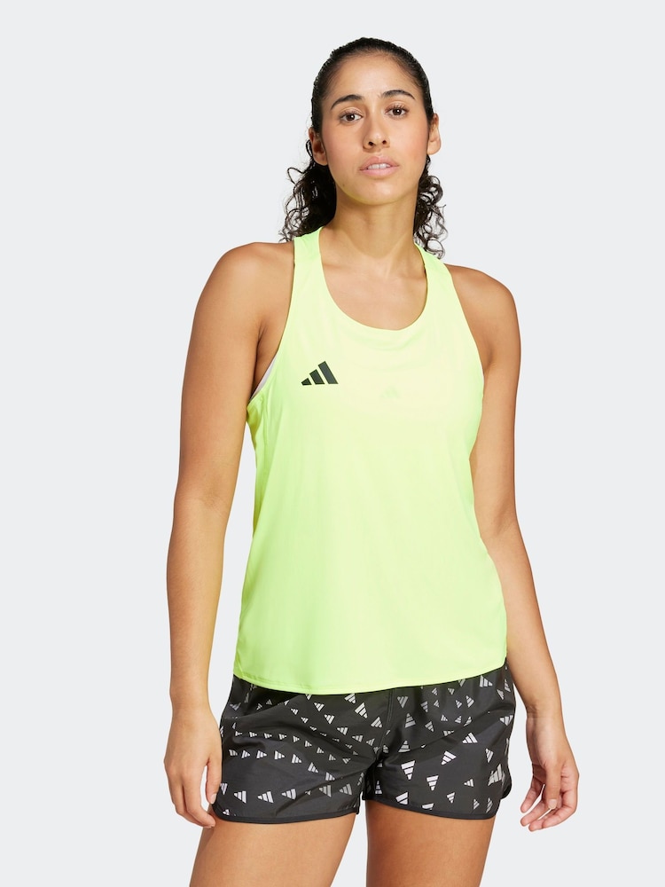 adidas Light Green Adizero Tank Vest - Image 1 of 7
