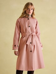 Joules Epwell Pink Waterproof Belted Trench Coat - Image 1 of 8