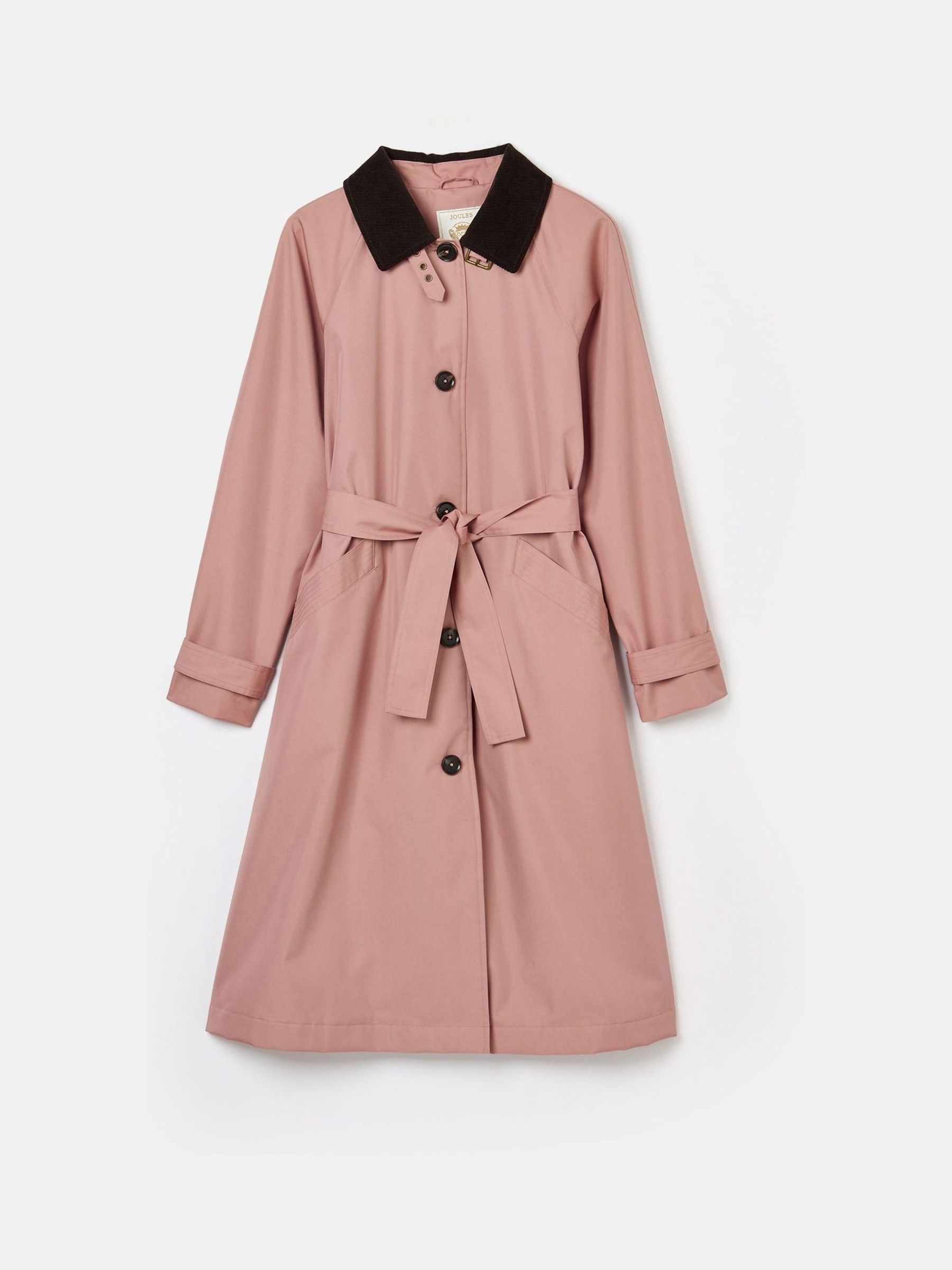 Joules Epwell Pink Waterproof Belted Trench Coat