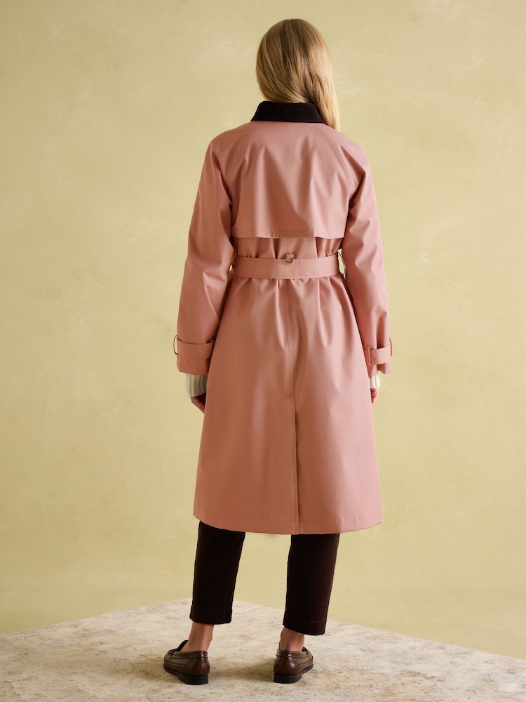 Joules Epwell Pink Waterproof Belted Trench Coat - Image 2 of 8