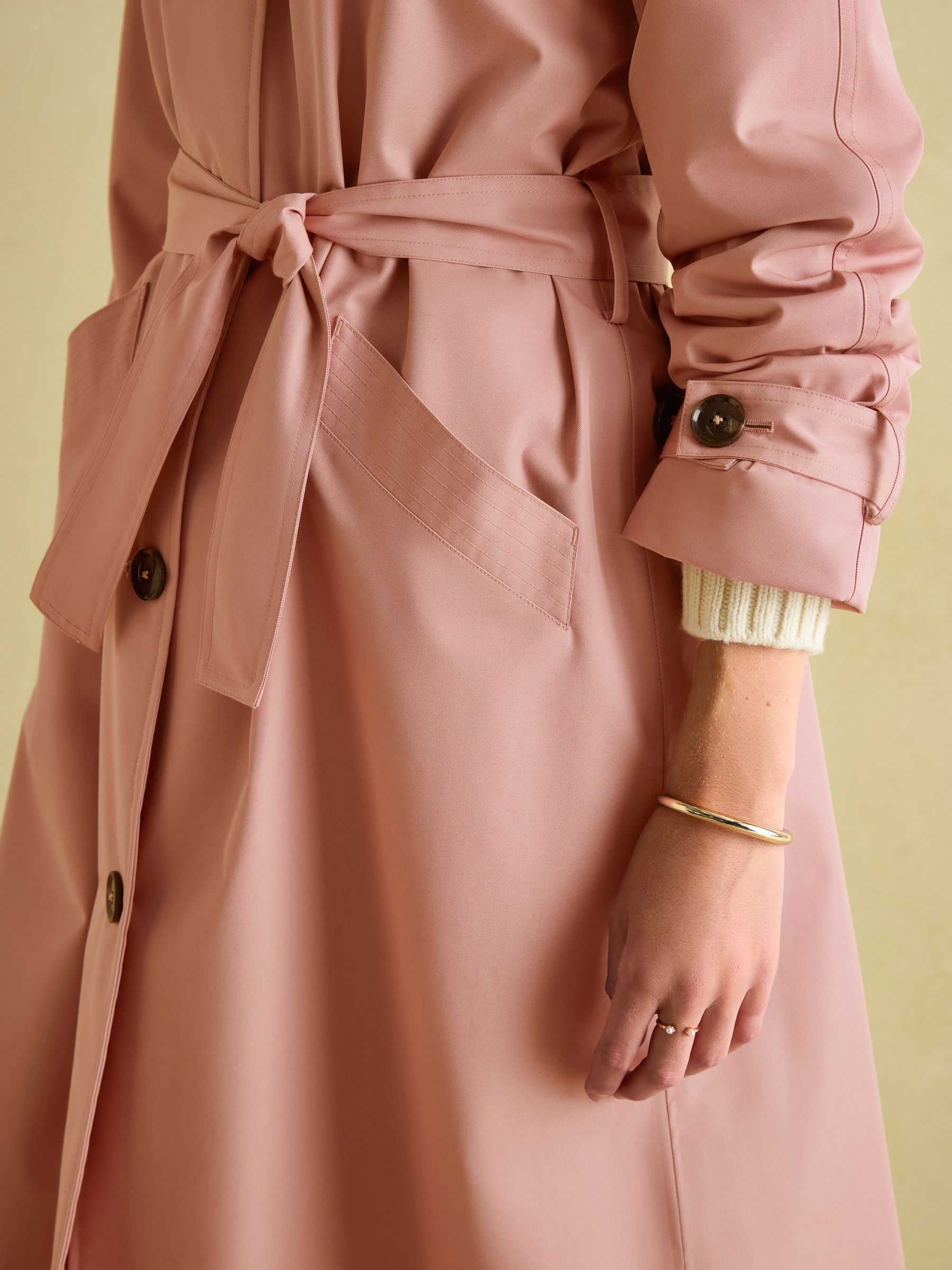 Waterproof belted coat cheap