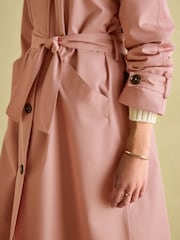 Joules Epwell Pink Waterproof Belted Trench Coat - Image 4 of 8