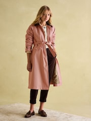 Joules Epwell Pink Waterproof Belted Trench Coat - Image 6 of 8