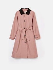 Joules Epwell Pink Waterproof Belted Trench Coat - Image 7 of 8