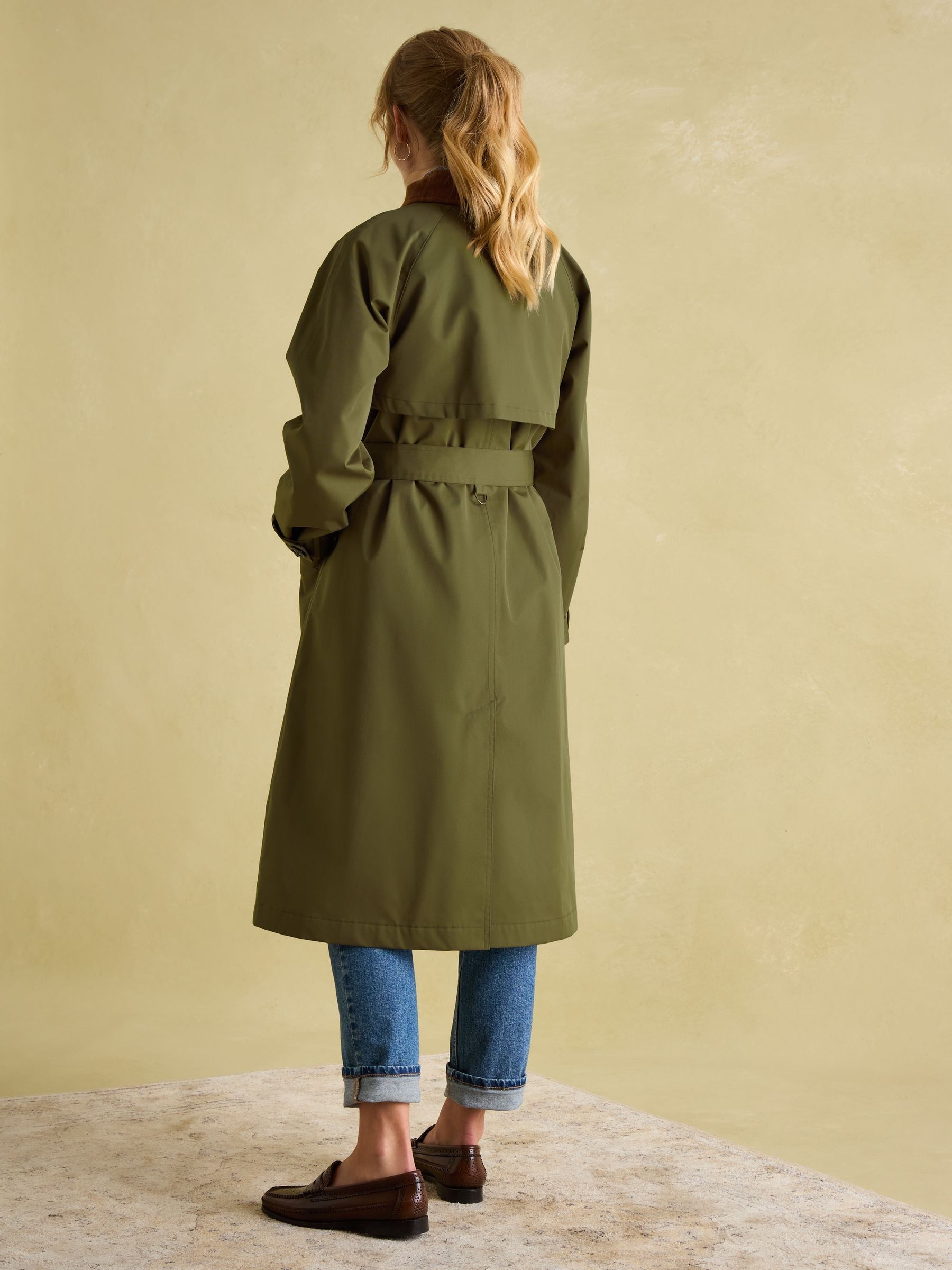 Joules green coat sales