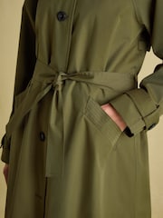 Joules Epwell Green Waterproof Belted Trench Coat - Image 5 of 9