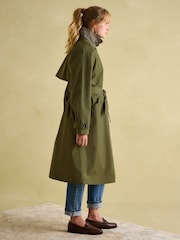 Joules Epwell Green Waterproof Belted Trench Coat - Image 6 of 9