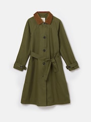 Joules Epwell Green Waterproof Belted Trench Coat - Image 8 of 9