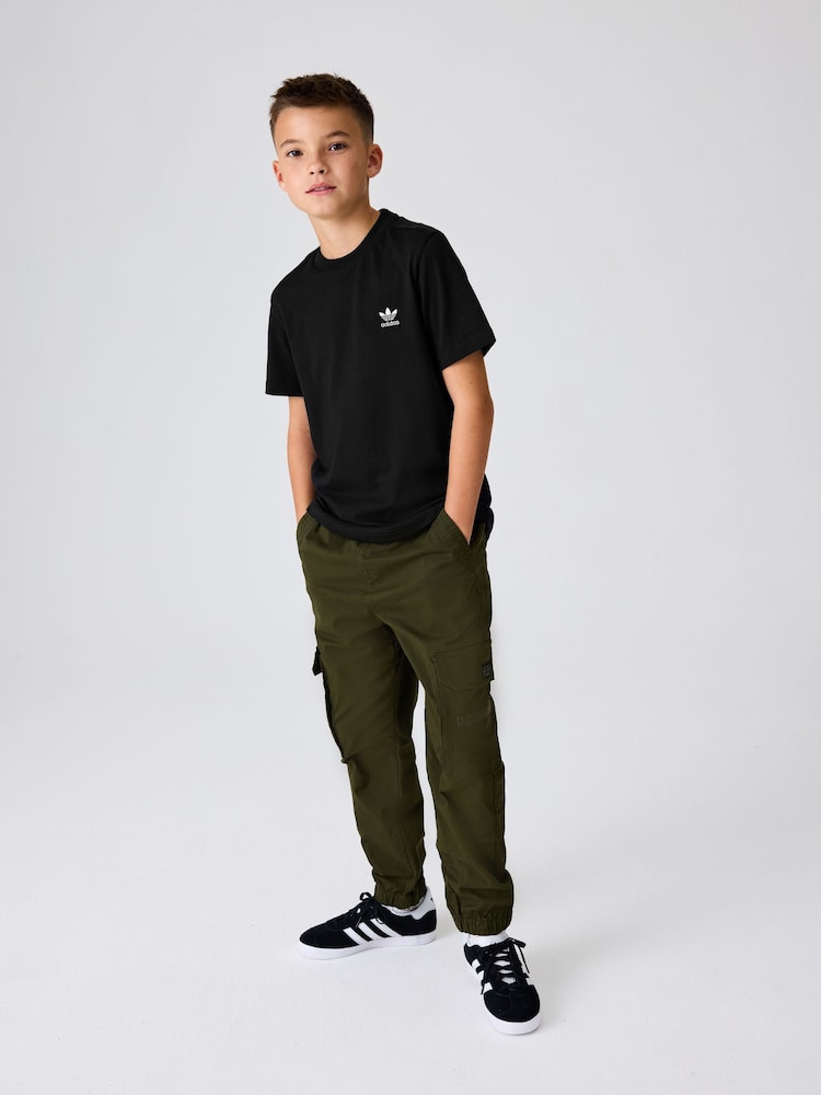adidas originals Black Small Trefoil Logo 100% Cotton T-Shirt - Image 2 of 7