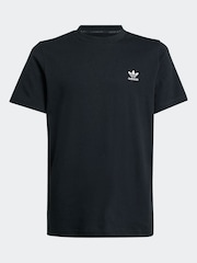 adidas originals Black Small Trefoil Logo 100% Cotton T-Shirt - Image 7 of 7
