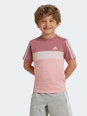 adidas Adidas Tiberio 3-Stripes Colorblock 100 % Baumwoll-T-Shirt für Kinder - Bild 1 von 6