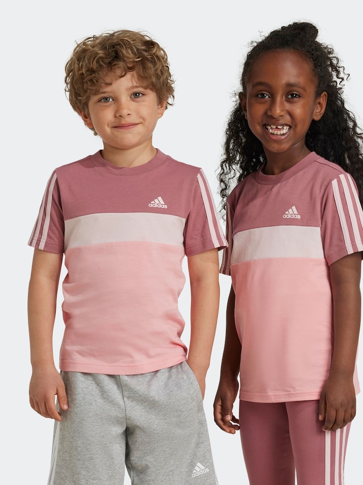 adidas Adidas Tiberio 3-Stripes Colorblock 100 % Baumwoll-T-Shirt für Kinder - Bild 6 von 6