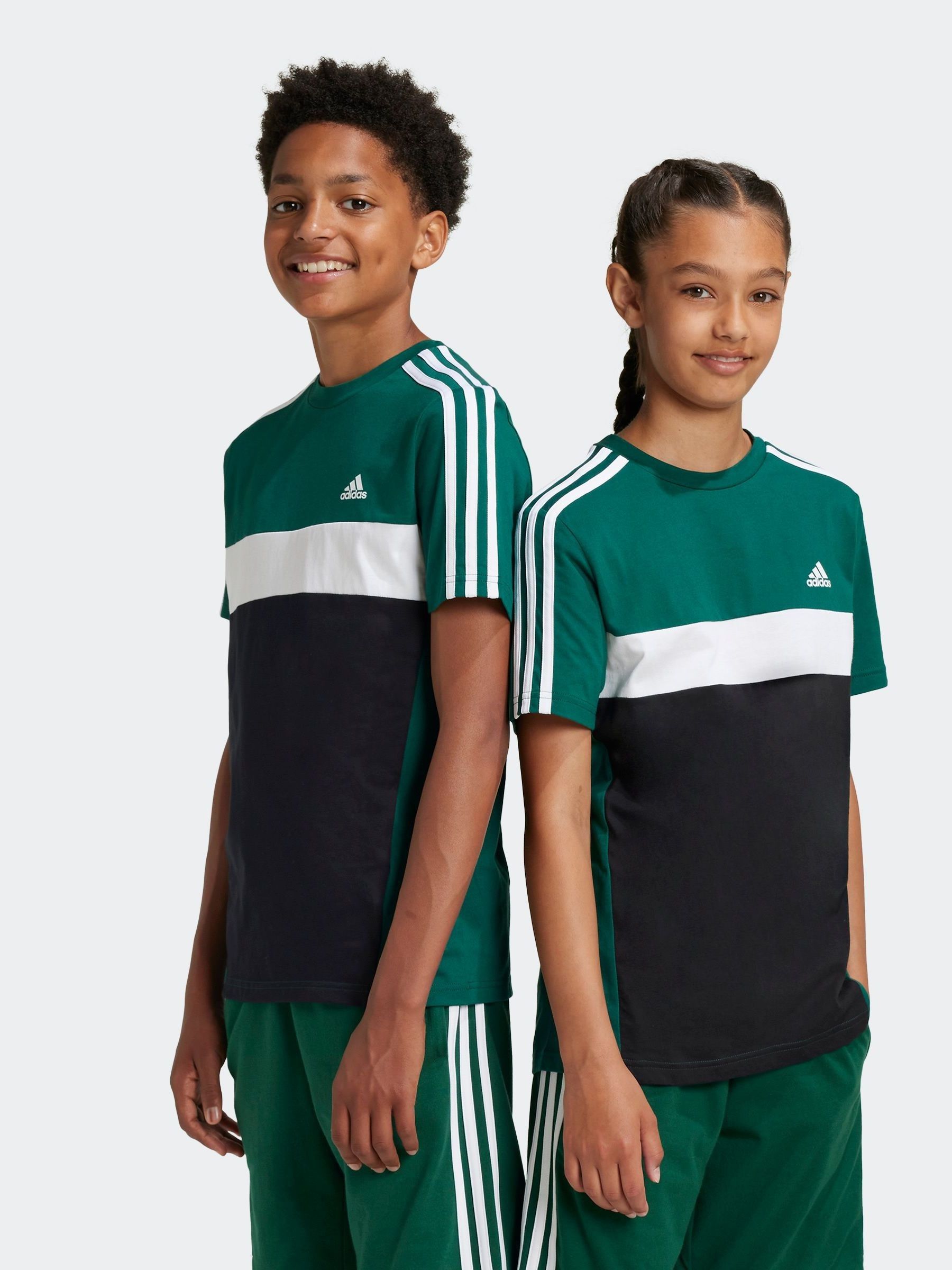 Sat n al Ac k Ye il adidas Kids Sportswear Tiberio 3 Stripes Colourblock 100 Cotton T Shirt Next Turkey sitesinden