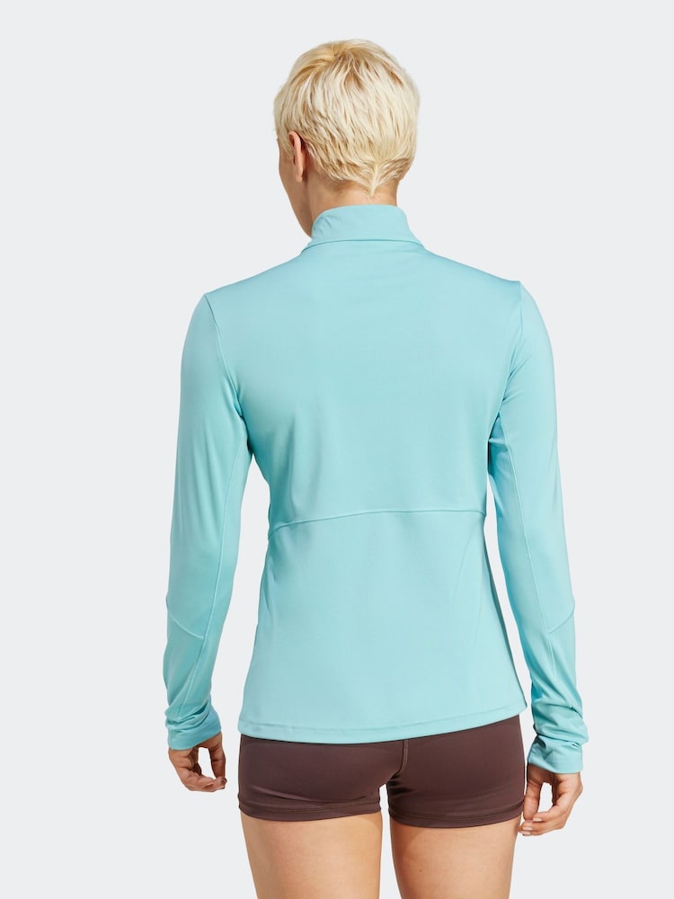 adidas Green Hyperglam Training Quarter-Zip Top - Image 2 of 8
