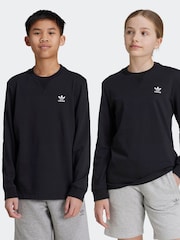 أسود - تيشرت بكُم طويل من القطن 100% من adidas - صورة 1 من 6