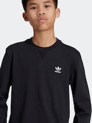 أسود - تيشرت بكُم طويل من القطن 100% من adidas - صورة 4 من 6