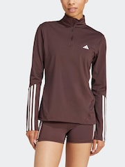 adidas Brown Hyperglam Training Quarter-Zip Top - Image 1 of 8