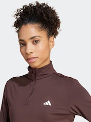 adidas Brown Hyperglam Training Quarter-Zip Top - Image 4 of 8