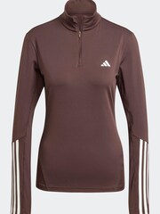 adidas Brown Hyperglam Training Quarter-Zip Top - Image 8 of 8