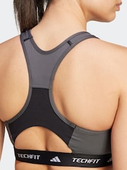Черный - adidas Tech Fit Power Impact Medium Support Bra - Изображение 5 из 9