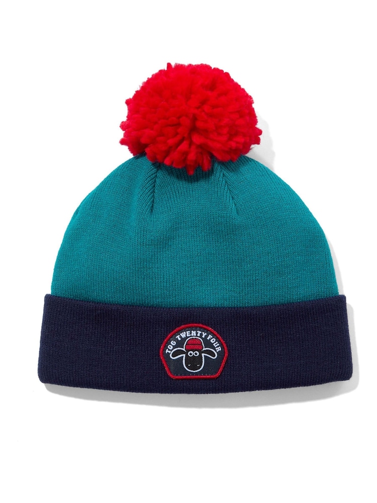 Zaļš - Tog 24 Beulah Shaun the Sheep Kids Knitted Beanie Pom Pom Hat - Attēls 4 no 4