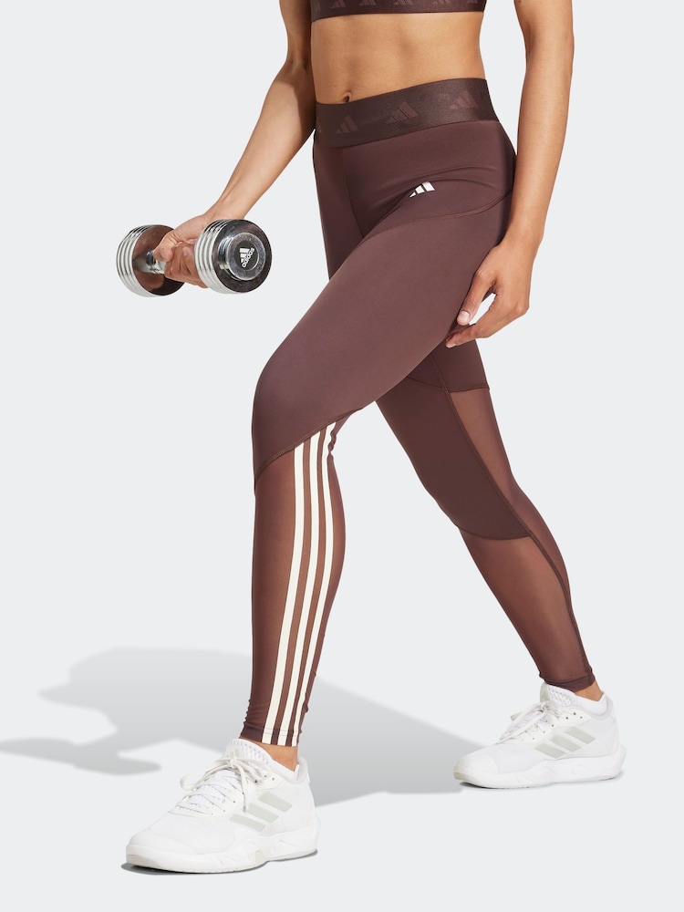 adidas Brown Hyperglam Full Length Leggings - Image 1 of 7