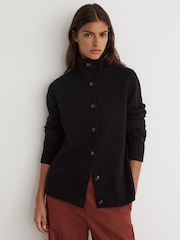Reiss Charly Wool-Cashmere Funnel-Neck Cardigan - Imagen 1 de 7
