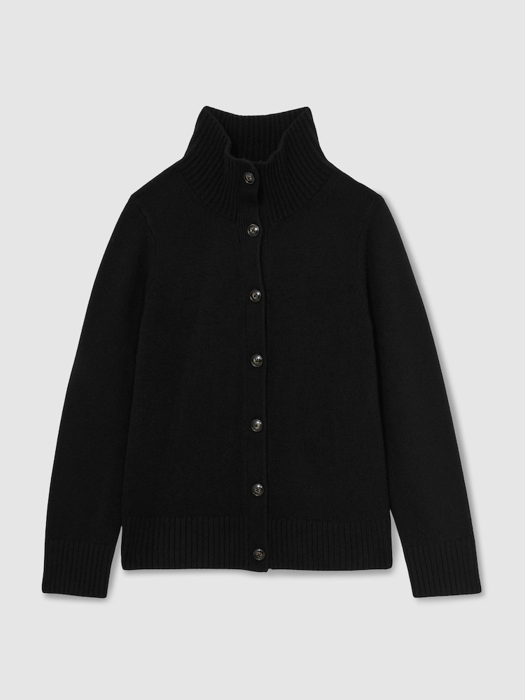 Reiss Charly Wool-Cashmere Funnel-Neck Cardigan - Imagen 2 de 7