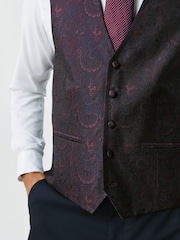 Burgundy Red Occasion Waistcoat - Image 5 of 9
