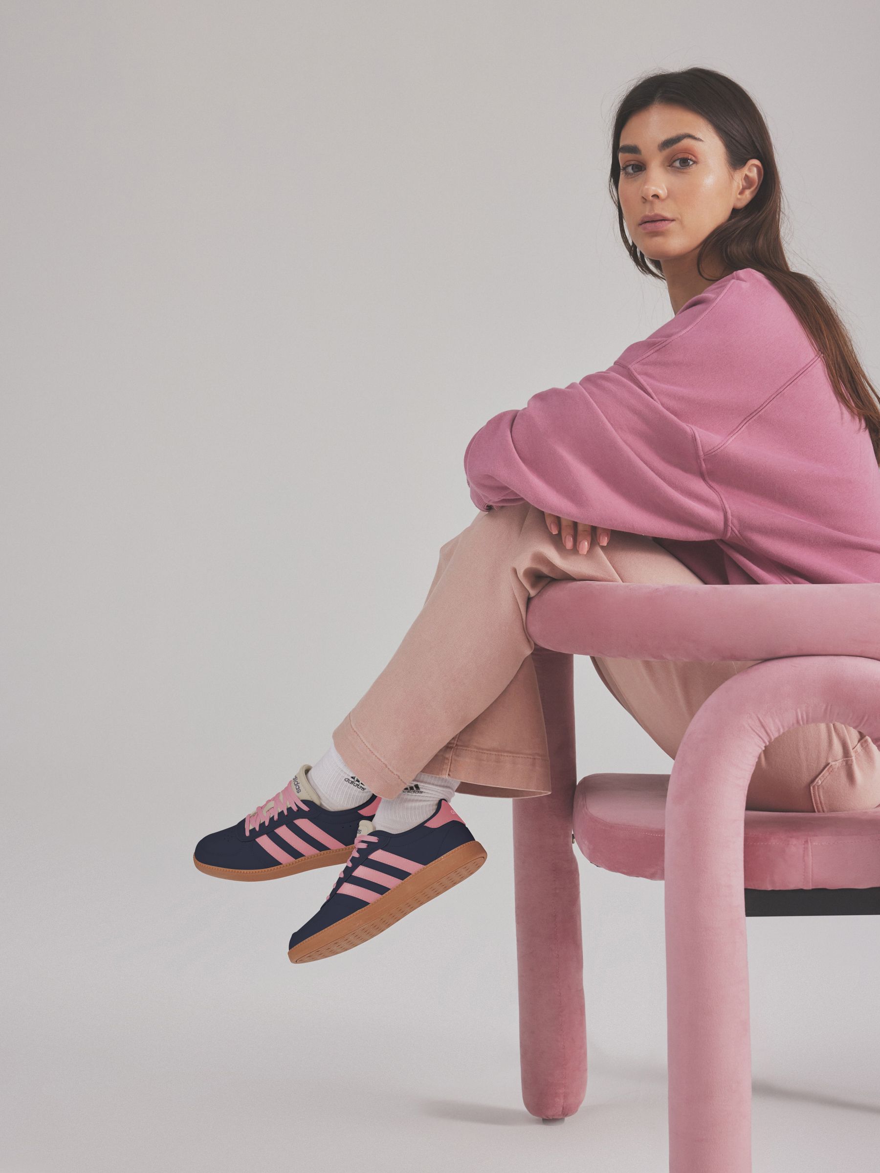 Adidas blue pink trainers sales