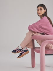 adidas Navy/Pink Breaknet Sleek Trainers - Image 6 of 15