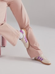 adidas Cream/Purple Breaknet Sleek Trainers - Image 1 of 13
