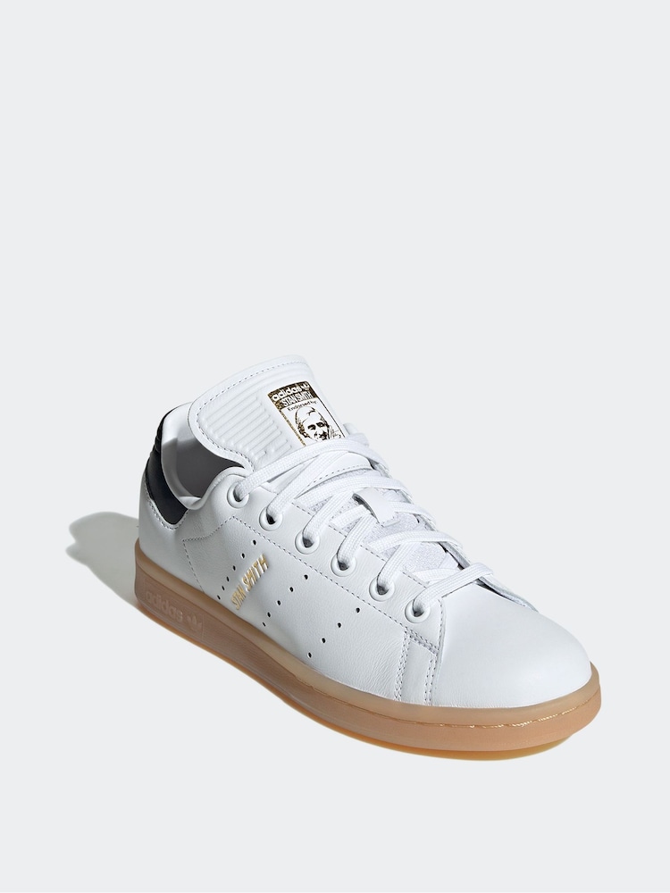 adidas White/Black Kids Stan Smith Shoes - Image 3 of 6