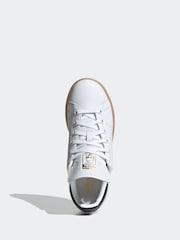 adidas White/Black Kids Stan Smith Shoes - Image 4 of 6
