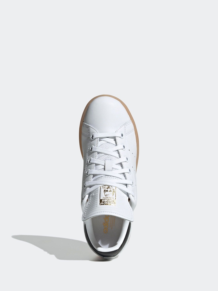 adidas White/Black Kids Stan Smith Shoes - Image 4 of 6
