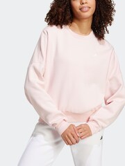 adidas Pink Small Logo Feel Cosy Sweatshirt - Image 3 of 7