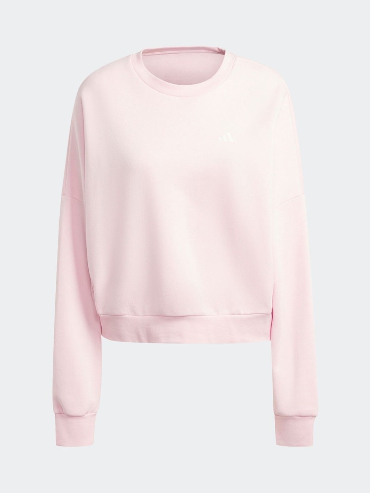 adidas Pink Small Logo Feel Cosy Sweatshirt - Image 7 of 7